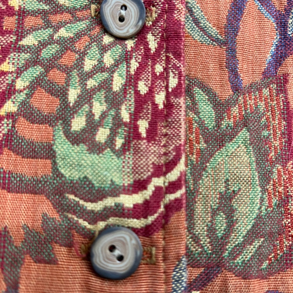 Vintage Women Tapestry Vest Orange Floral Forest Fairy Boho Cottagecore‎ Gypsy - Picture 2 of 6